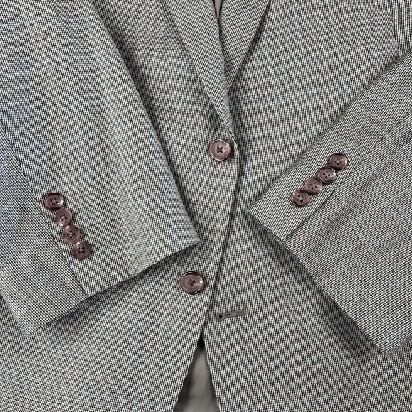 Lauren Ralph Lauren Silk Wool Plaid Sport Coat Blazer Men’s 50R Beige - Picture 7 of 14